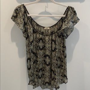 L’AGENCE sleeveless silk butterfly print top